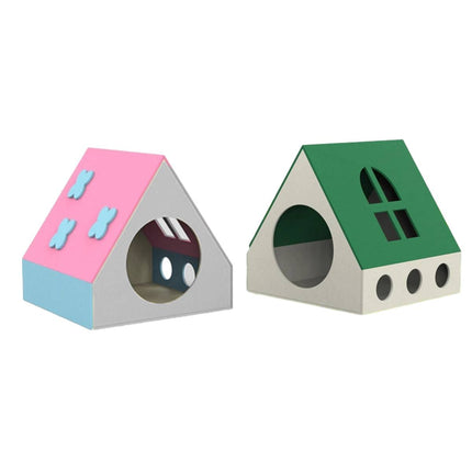Felt Cat House Villa Indoor Semi Enclosed Kitten Bed Cottage Pink or Green