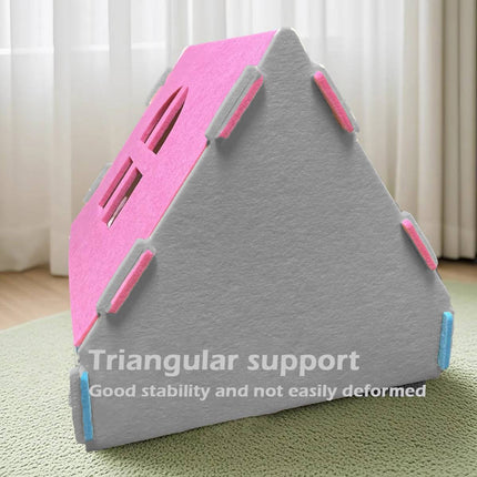 Felt Cat House Villa Indoor Semi Enclosed Kitten Bed Cottage Pink or Green