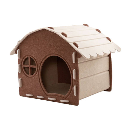 Felt Cat House Cottage Scratch Resistant Semi Enclosed Bed for All Seasons