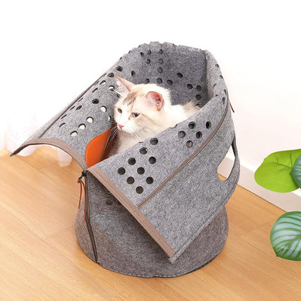 Portable Felt Cat Nest Soft Pet Bed Cat Cave for Cats and Small Pets Indoor Use