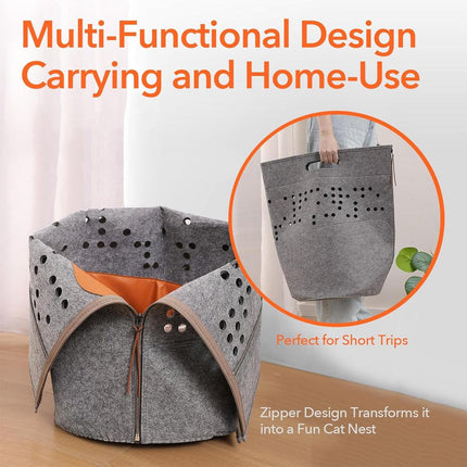 Portable Felt Cat Nest Soft Pet Bed Cat Cave for Cats and Small Pets Indoor Use