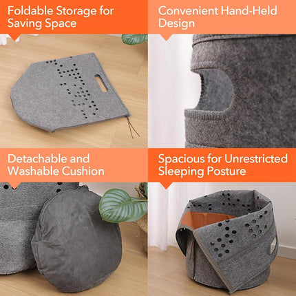 Portable Felt Cat Nest Soft Pet Bed Cat Cave for Cats and Small Pets Indoor Use