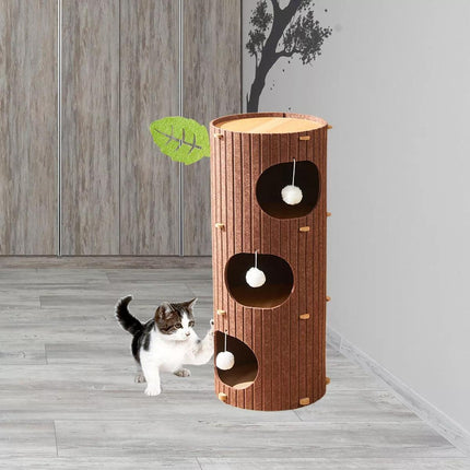 Cat House Nest Double Felt Bucket Tree Hole Enclosed Pet Bed Warm Sleeping Cave