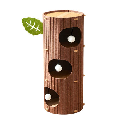 Cat House Nest Double Felt Bucket Tree Hole Enclosed Pet Bed Warm Sleeping Cave