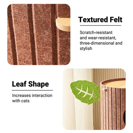 Cat House Nest Double Felt Bucket Tree Hole Enclosed Pet Bed Warm Sleeping Cave