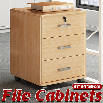 3-Drawer Rolling File Cabinet W/ Lock Under Desk Filing Cabinet for Home Office