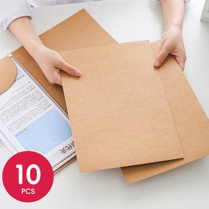 Kraft Paper Folder Set 10pcs Portable Durable File Organizer School Office Use