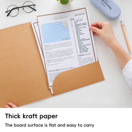 Kraft Paper Folder Set 10pcs Portable Durable File Organizer School Office Use