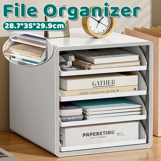4 Tier A4 Drawer File Cabinet Office Desk Document Organizer Storage Box Files