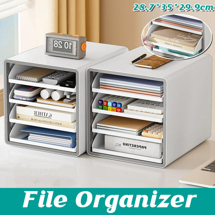 4 Tier A4 Drawer File Cabinet Office Desk Document Organizer Storage Box Files