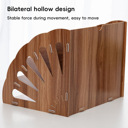 Multi Tier Fan-Shaped Wood Desktop Storage Box Document Storage Easy to Install