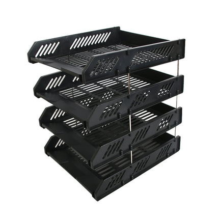 4-Tier Desktop Storage Rack for Home Office Book File Paper Space Saving Durable