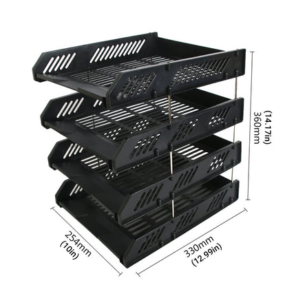 4-Tier Desktop Storage Rack for Home Office Book File Paper Space Saving Durable