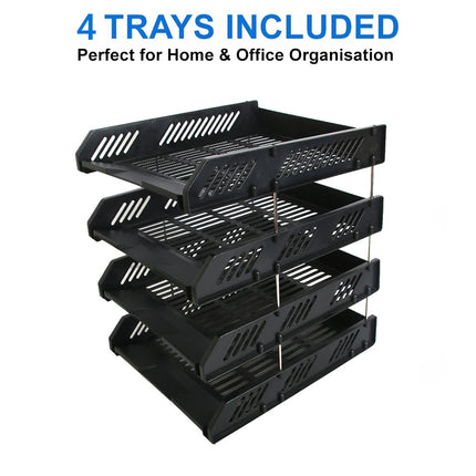 4-Tier Desktop Storage Rack for Home Office Book File Paper Space Saving Durable