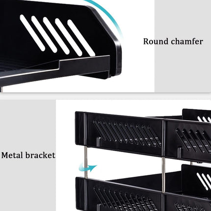 4-Tier Desktop Storage Rack for Home Office Book File Paper Space Saving Durable