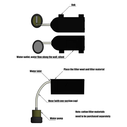 U Shaped Hanging Aquarium Filter Box Without Pump