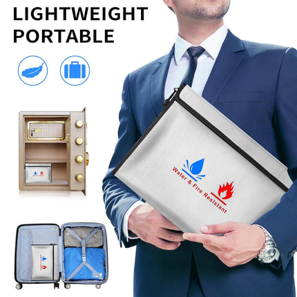 3Pcs Fireproof Document Bag High Temperature Resistant Safe File Storage Pouch