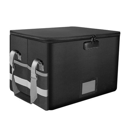 Foldable Fireproof File Box For Office Home Document Storage Lockable Durable