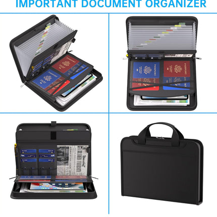 Fireproof Portable Accordion File Folder Water Resistant Durable PP Material