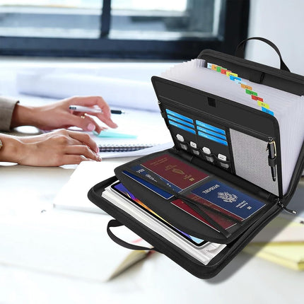 Fireproof Portable Accordion File Folder Water Resistant Durable PP Material