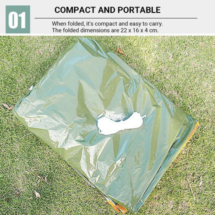 First Aid Emergency Tent Portable Waterproof Warm Keeping for Hiking Camping Use