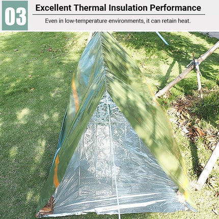 First Aid Emergency Tent Portable Waterproof Warm Keeping for Hiking Camping Use