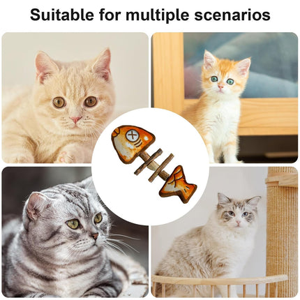 Cat Toy Simulated Fish Bone Simulated Squid Plush Chew Interactive for Cats Play