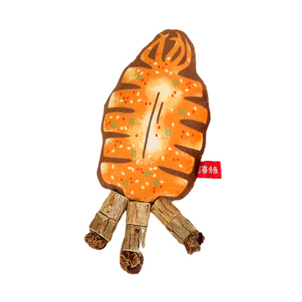 Cat Toy Simulated Fish Bone Simulated Squid Plush Chew Interactive for Cats Play