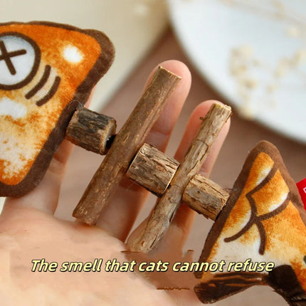 Cat Toy Simulated Fish Bone Simulated Squid Plush Chew Interactive for Cats Play