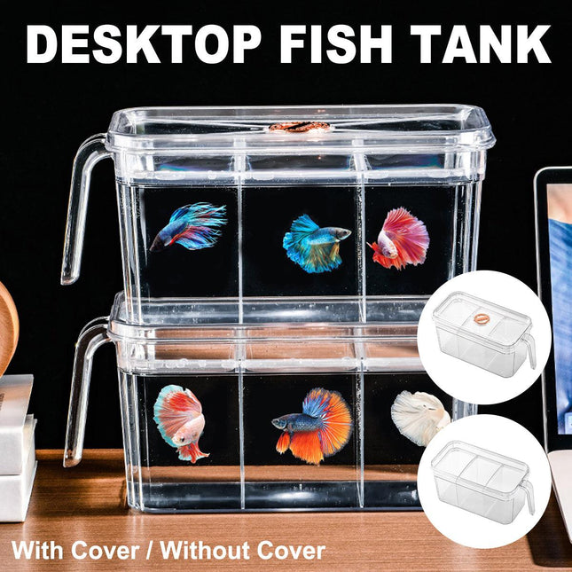 Transparent Fish Tank Desktop Small Aquarium Pendulum Tank for Home Decoration