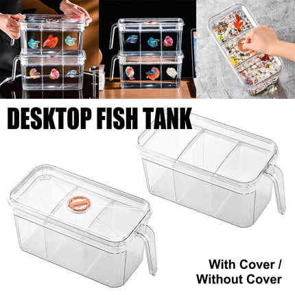 Transparent Fish Tank Desktop Small Aquarium Pendulum Tank for Home Decoration
