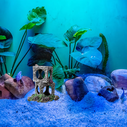 Fish Tank Shrimp Shelter House Square Stone Cave Aquarium Breeding Hiding Decor
