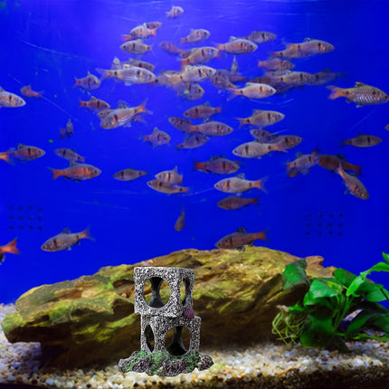 Fish Tank Shrimp Shelter House Square Stone Cave Aquarium Breeding Hiding Decor
