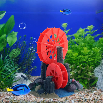 Resin Aquarium Ornament Windmill Decoration with Spinning Wheel for Fish Tank