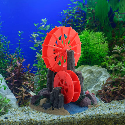 Resin Aquarium Ornament Windmill Decoration with Spinning Wheel for Fish Tank