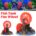 Resin Aquarium Ornament Windmill Decoration with Spinning Wheel for Fish Tank