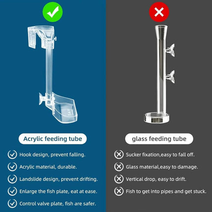 Aquarium Feeding Tube Clear Hang On Food Tray