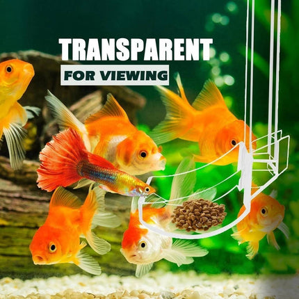 Aquarium Feeding Tube Clear Hang On Food Tray