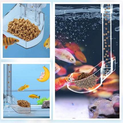 Aquarium Feeding Tube Clear Hang On Food Tray