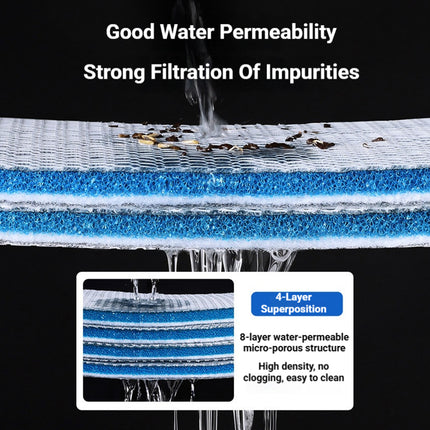 Aquarium Filter Sponge 2pcs 8 Layer Foam Pad Fish Tank 50 x 11 x 2cm