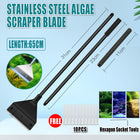 304SS Aquarium Stainless Steel Algae Scraper Blade Fish Tank Glass Cleaner