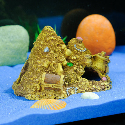 Aquarium Decoration Pineapple House Hideout Treasure Chest Fish Tank Ornament
