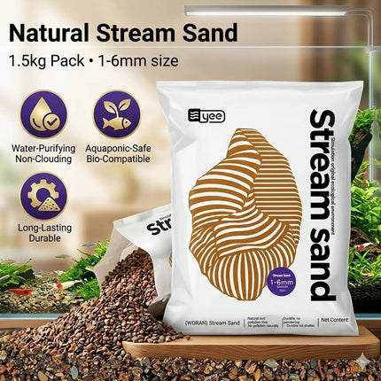 Natural Stream Sand Aquarium Gravel Substrate for Fish Tank Aquascaping