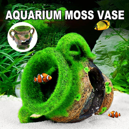 Fish Tank Decoration Moss Vase Shabby Style Flower Pot Aquarium Ornament Decor