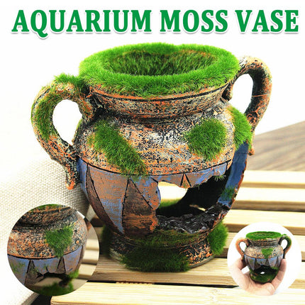 Fish Tank Decoration Moss Vase Shabby Style Flower Pot Aquarium Ornament Decor
