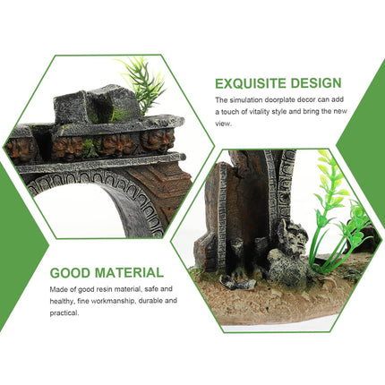 Fish Tank Landscape Archway Door Plate Decoration Fish Shrimp Shelter Aquarium