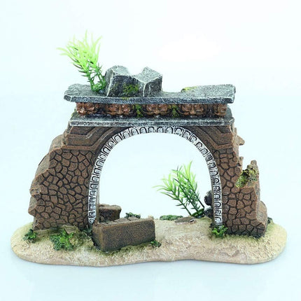 Fish Tank Landscape Archway Door Plate Decoration Fish Shrimp Shelter Aquarium