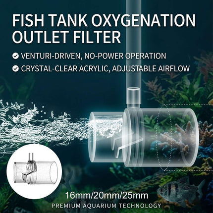 Acrylic Aquarium Outlet Venturi Aerator No Power