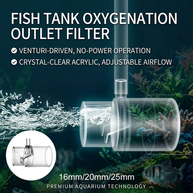 Acrylic Aquarium Outlet Venturi Aerator No Power
