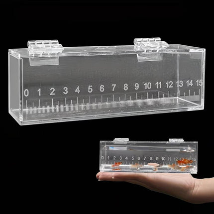 Clear Acrylic Fish Viewing Box with 15cm Ruler Medium